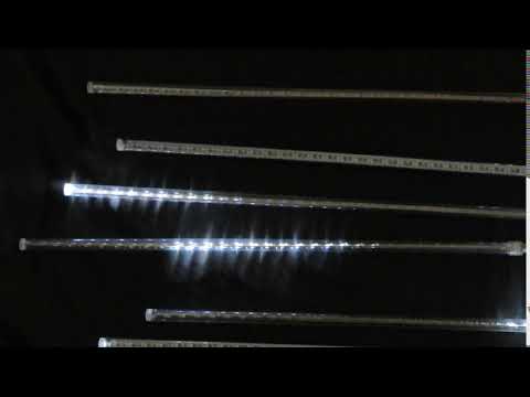 Светеща коледна украса тип падащ сняг, 8 висулки, студенобяла, 8x0.5m, IP44 влагозащитена HQ видео 2