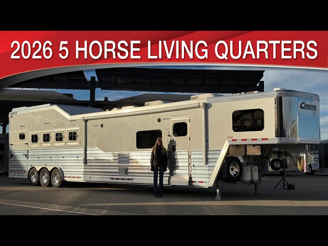 Preview image of 2026 Cimarron Norstar 5 Horse Living Quarters With Drop Bunk By Outlaw Conversions youtube video