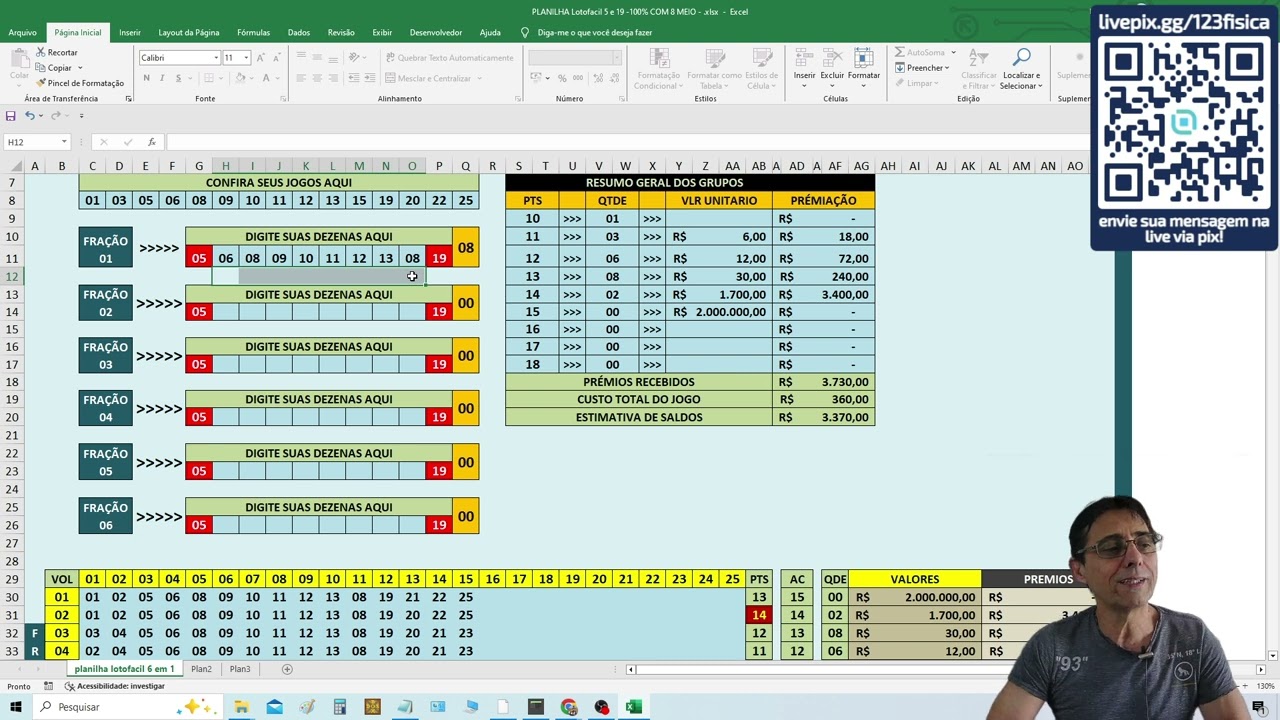 Loto fácil acerte 8 em 13 = 15 pontos ,como jogar