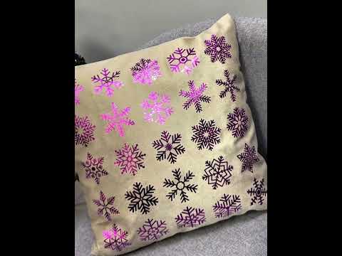 Миниатюра изображения товара Наволочка декоративная MATEX Xmas Snowflakes / 39-020 (кофейный/розовый/светло-бежевый)