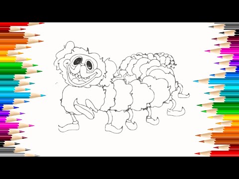 Coloring PJ Pug-a-Pillar from Poppy Playtime | Marker Art Fun