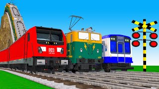 [踏切アニメ] あぶない電車 TRAIN Climbing moutain 🚦 Fumikiri 3D Railroad Crossing Animation # train #1