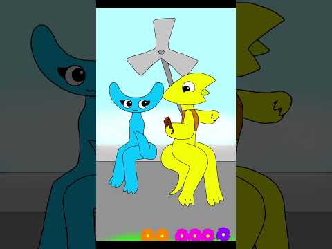I love to help cyan & yellow help each other #animation #flipaclip