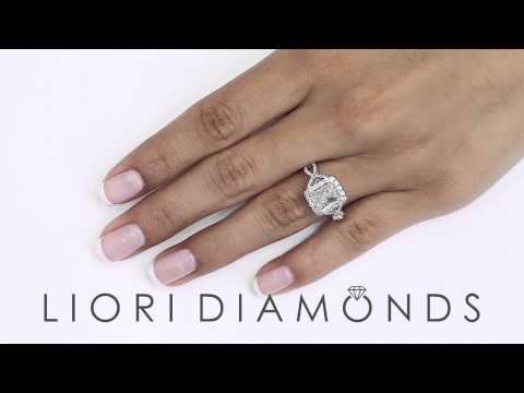 ER-SOLD-210 - 3.05 Ct. EGL Certified D-SI1 Radiant Cut Diamond Engagement Ring 18k White Gold