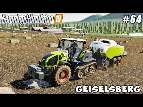 Making, picking & selling soybean straw bales | Geiselsberg | Farming simulator 19 | Timelapse #64