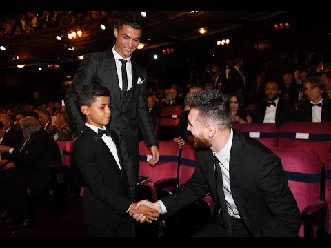 Cristiano Ronaldo tells his son to Greet His Idol Lionel Messi in Ballon D'or Ceremony