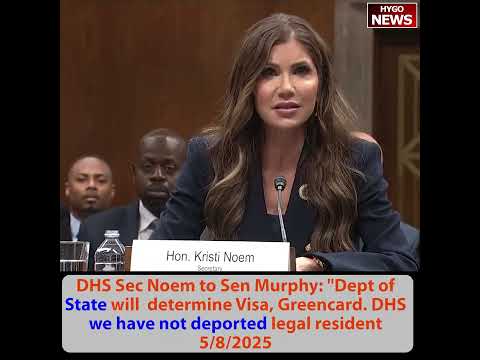 Noem to Sen. Murphy: 'Abrego Garcia Will Never Be in the U.S. Again -- Terrorist, Human Smuggler, Wife Beater'; If He Comes Back, Immediate Deportation