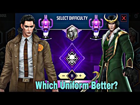 Loki Agent of Asgard Uniform VS TVA Suit Comparison - Marvel Future Fight