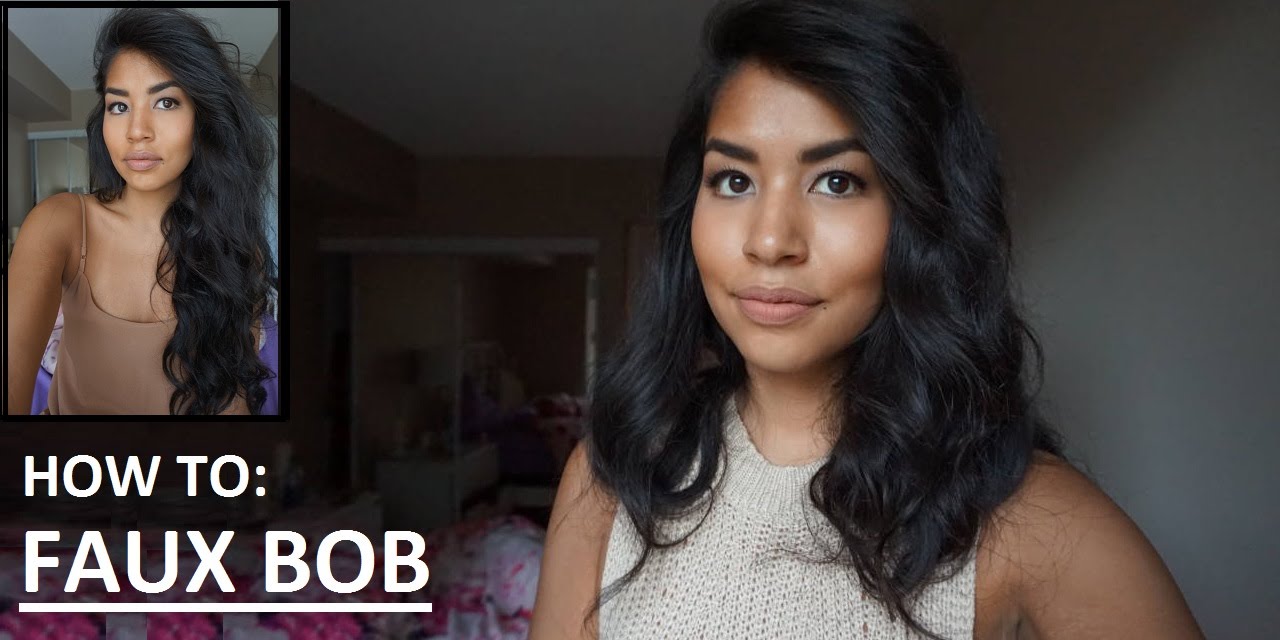 FAUX BOB HAIRSTYLE: how to do a fake bob with long hair thumnail