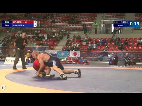 Round 1 FS - 97 kg: A. SAMMET (GER) df. M. UZUNOGLU (TUR), 6-0