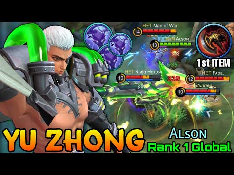 Offlane Monster YZ with New Item War Axe! - Top 1 Global Yu Zhong by Aʟsᴏɴ - MLBB