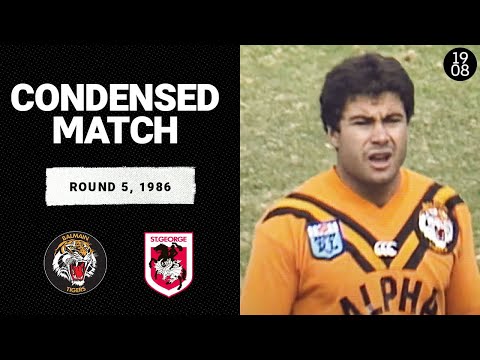 Balmain Tigers vs. St George Dragons | Round 5, 1986 | Condensed Match | NRL