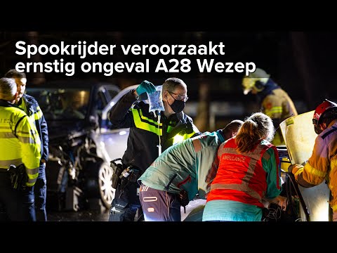 Spookrijder veroorzaakt frontale aanrijding op de A28 tussen Wezep en 't Harde - ©StefanVerkerk.nl