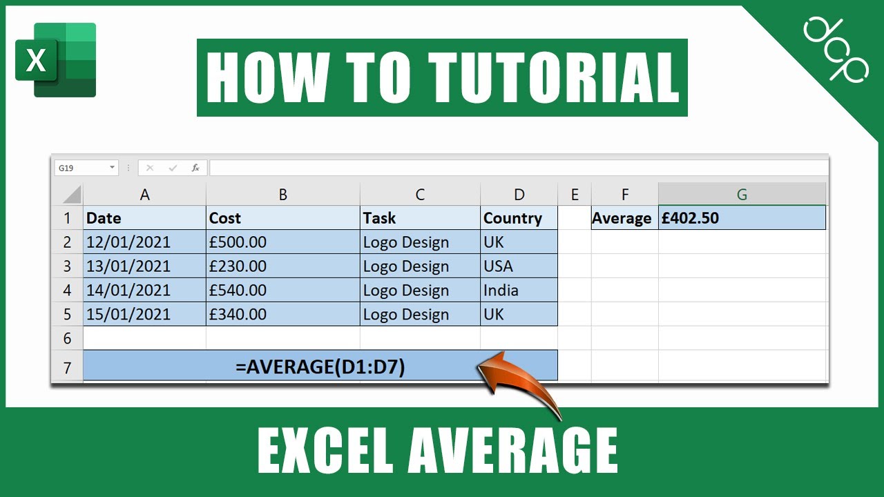Excel Spreadsheet Calculate Average | Excel 2021 Tutorial