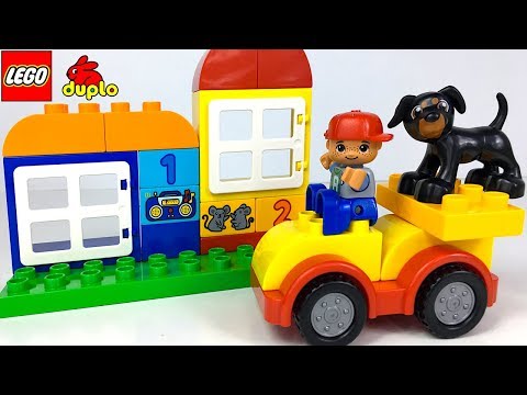 LEGO DUPLO ALL IN ONE BOX OF FUN UNBOXING - LOKOMOTIVE RAUMFAHRZEUG TRAKTOR & GEBÄUDE AUS BAUSTEINE