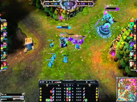 SKT T1 Faker Kassadin Turret Dive OP!!