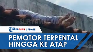 Viral Video Kecelakaan di Jalan Jember-Surabaya, Pemotor Terpental sampai ke Atas Atap Rumah Warga