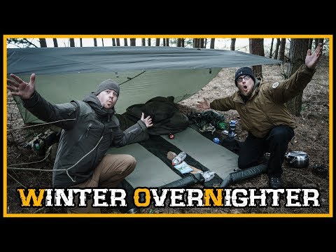 24h Winter Übernachtung / Overnighter am See - Bushcraft Outdoor Camping