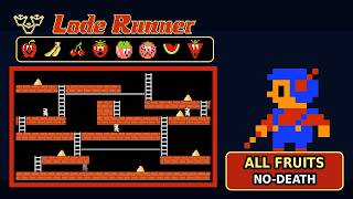 Lode Runner (NES, 1987) – Full Game All Hidden Fruits Session (Single Player) 🏃🧱🪜