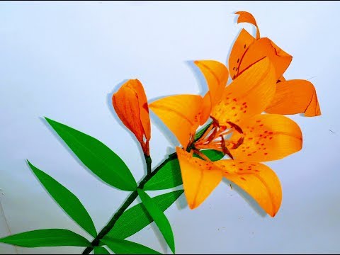 How to make crepe paper flowers Wood Lily / Lillium Philadelphicum (flower # 226)