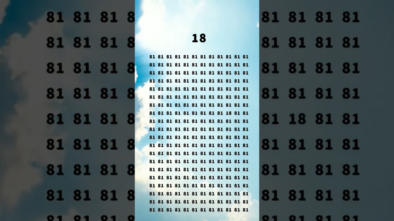 Can you find 18 in this picture/eye test #viral #math #respect #genius #shorts #eyetest