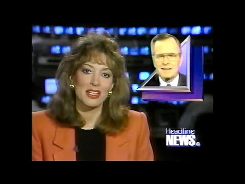 CNN Headline News | 1/9/92 | President George Bush Vomits On Prime Minister During Japan Visit | HW