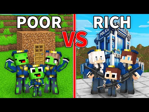Mikey POOR vs JJ RICH POLICE Family in Minecraft (Maizen)