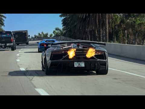 Supercars BLASTING, HARD Accelerations to Supercar Saturdays Florida - SENNA, Revuelto, SVJ Roadster