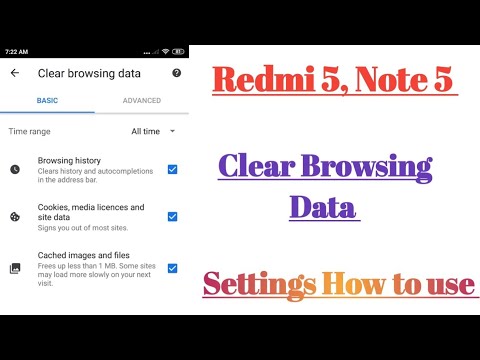 Redmi 5 Note 5 clear Browsing Data settings features || How to use