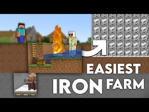 Insane Easy Iron Farm Build in Hindi Minecraft PE!