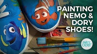 How To Paint Nemo and Dory Shoes | Painting Canvas Shoes with Acrylic Paint