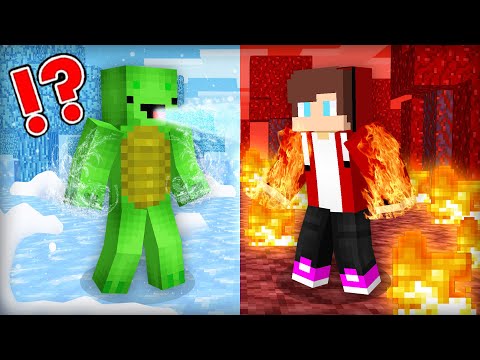 Paper - ICE Mikey vs FIRE JJ Survival Battle Challenge in Minecraft Challenge (Maizen Mizen Mazien)