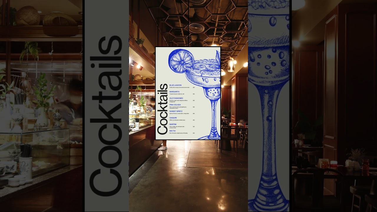 Digital Bar Menu Templates for Bars, Lounges & Restaurants