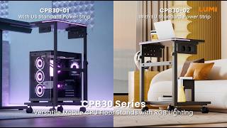 Versatile MobileCPU Floor Stands with RGB Lighting | CPB30 Series | LUMI