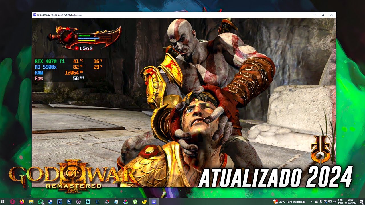 God of War 3 para PC em 2024 está QUASE PERFEITO!! Tutorial +JOGO