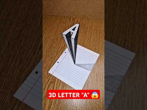 How To Draw a 3D Letter (A) Real Optical Illusion 🔥 #shorts
