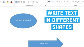 How to write text in different shapes in Ms Word 2010, 2007, 2013, 2015, 365