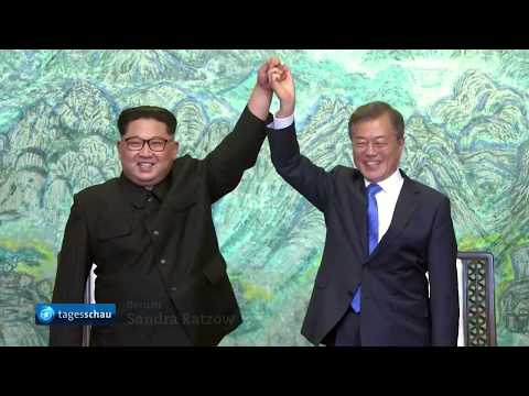 Historisches Treffen zwischen Süd- und Nordkorea - Tagesschau vom 27.04.2018