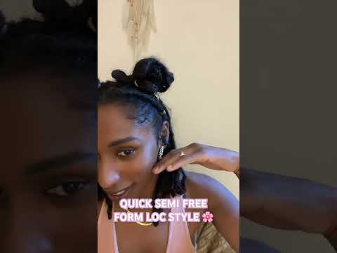 QUICK SEMI FREE FORM LOC STYLE 🌸 3C HAIR (2 years locs) #locs #easylocstyle #postpartumlocs