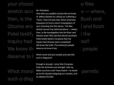 This is a statement I received from a Epstein survivor who is a Jane Doe.