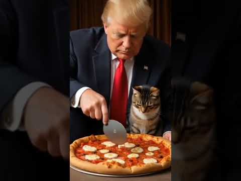 "Cat and Trump Enjoy Pizza Together | Funny & Adorable Moment!"