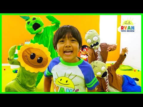 Plants vs Zombies Garden Warfare In Real Life Pretend Play with Ryan ToysReview