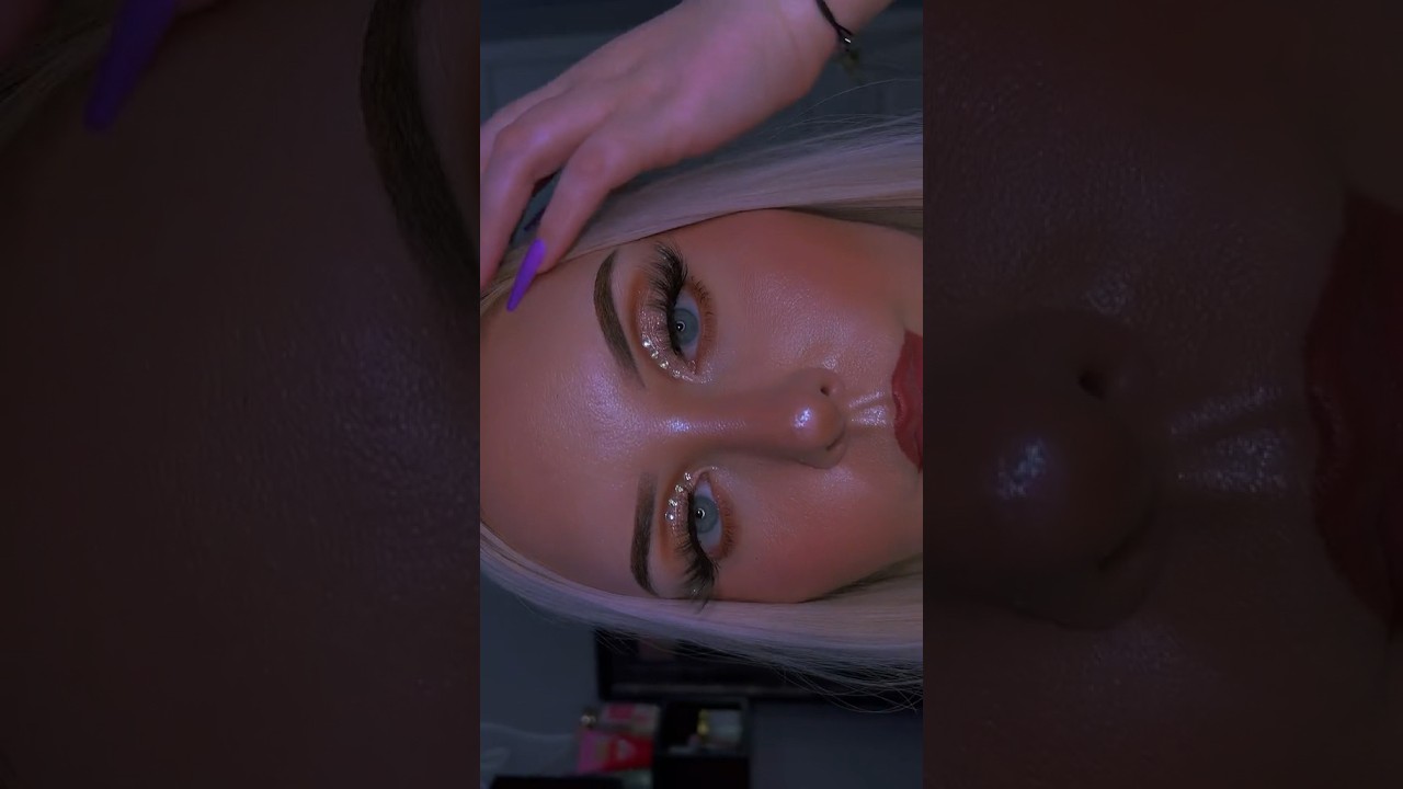 rhinestone makeup 💕✨ #makeuplooks #motd #makeupoftheday #beauty #grwm #shorts #rhinestonemakeup