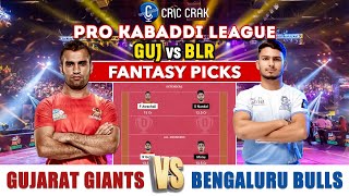 Pro Kabaddi League: GUJ vs BLR Dream11 Prediction, Match 4,Gujarat Giants vs Bengaluru Bulls GL Team
