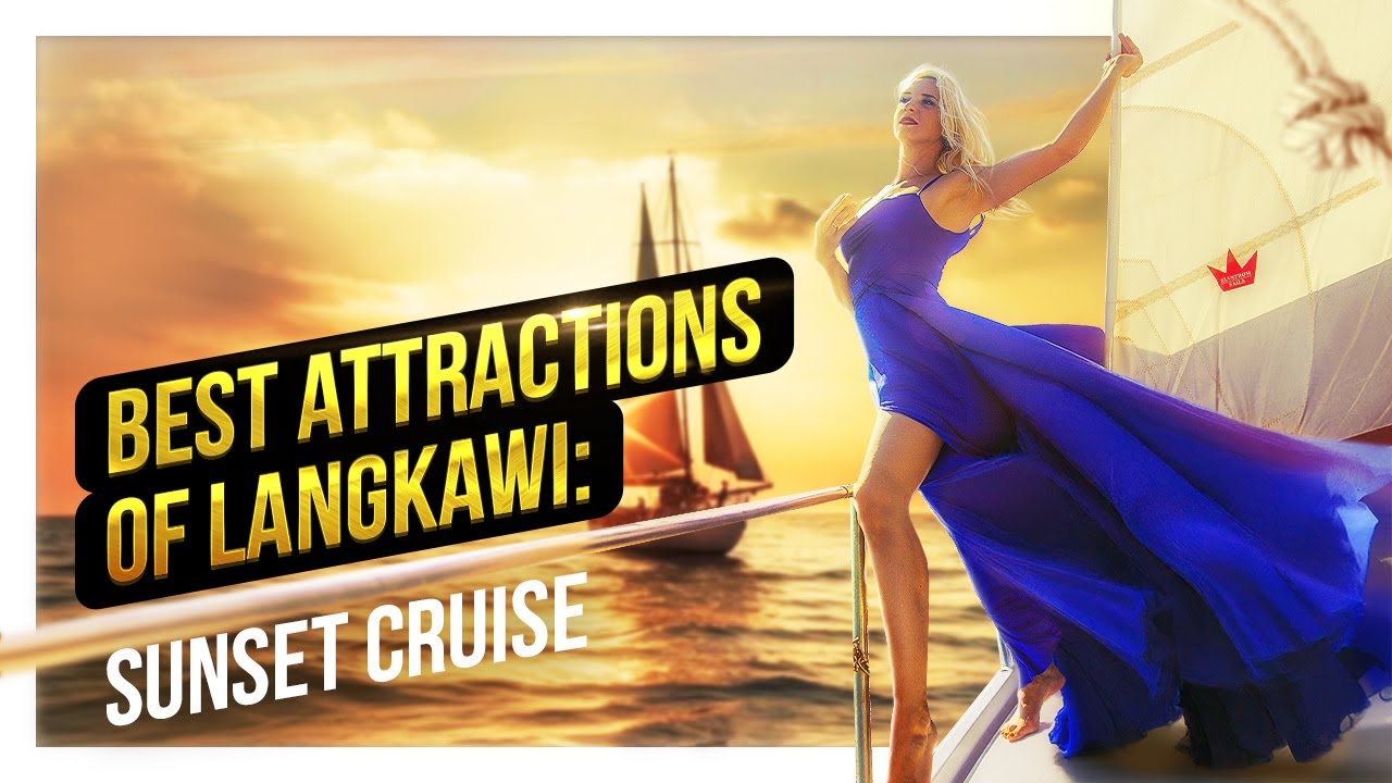 Enjoy a scenic Sunset Cruise in Langkawi with golden skies and calm waters!