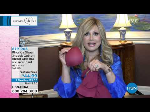 Rhonda Shear 3pack Cotton Blend Ahh Bra with Lace Inset