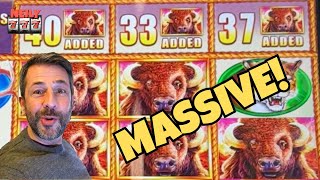 MASSIVE BIG WIN! I HAVE NEVER SEEN ANYTHING LIKE THIS! So many retriggers! So many Buffaloes!