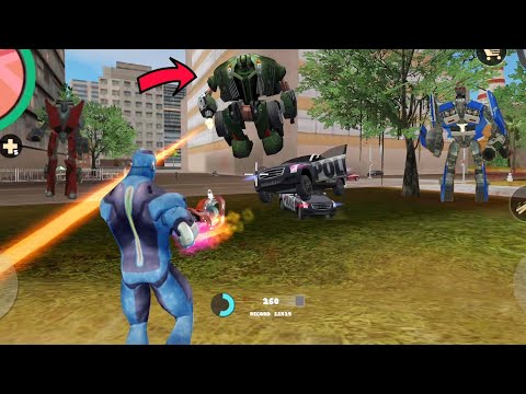 Rope Hero: Vice Town (Rope Hero Blast Fly Car Robot)Rope Hero With Gravity Gun - Android Gameplay HD