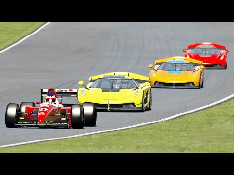 Ferrari F1 1993 vs Koenigsegg Jesko at Silverstone GP
