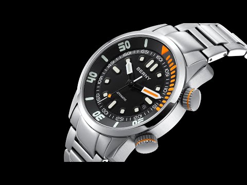 BERNY New Version All S/S Compressor Dive Watch, Three-Tone Super Luminous, 20ATM, Sapphire -AM339MS
